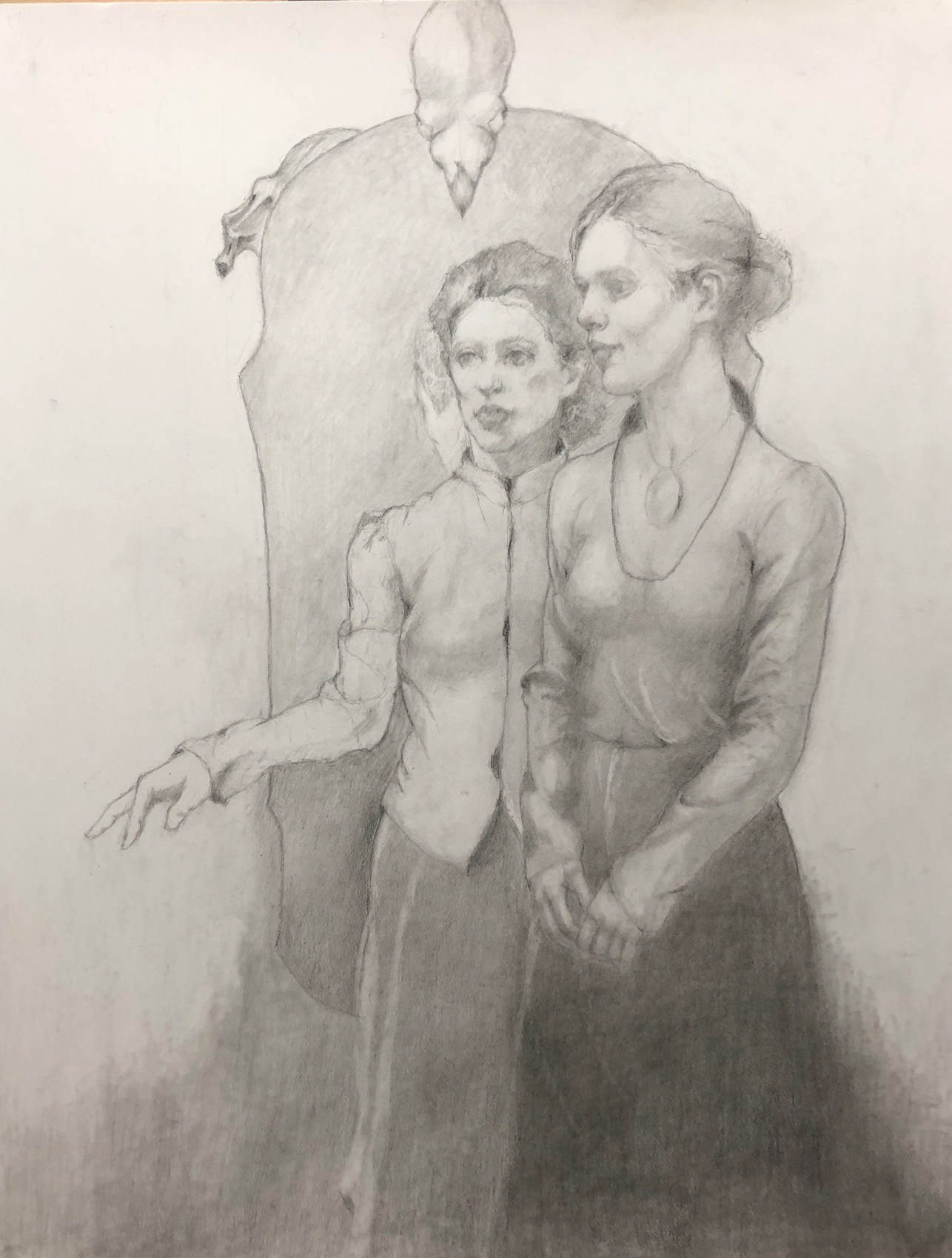 Drawing_with_Two_Figures_17x11_graphite-paper