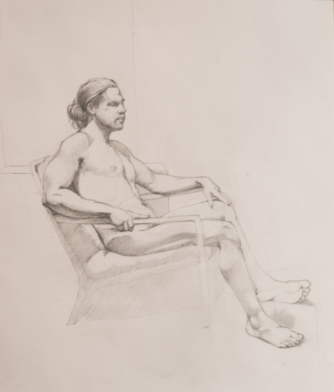 Linda Leslie, Drawings, 2015-4, Figure, graphite-paper