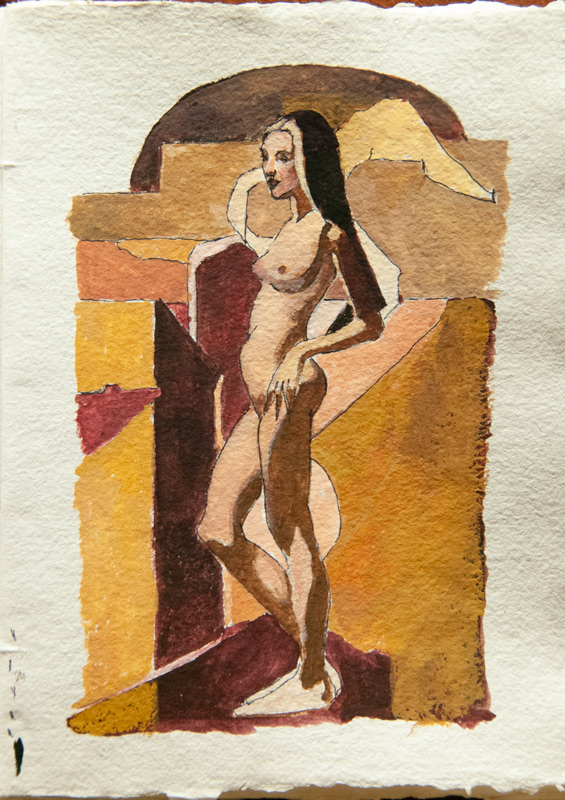 "Bride_Color-Study" 10 x 8 in. gouache-paper