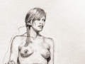 Linda Leslie Drawings, "Barefoot", 12 x 9 in. graphite-paper