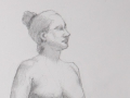 Linda Leslie Drawings, Workshop Figure2, 12 x 9 in. graphite-paper